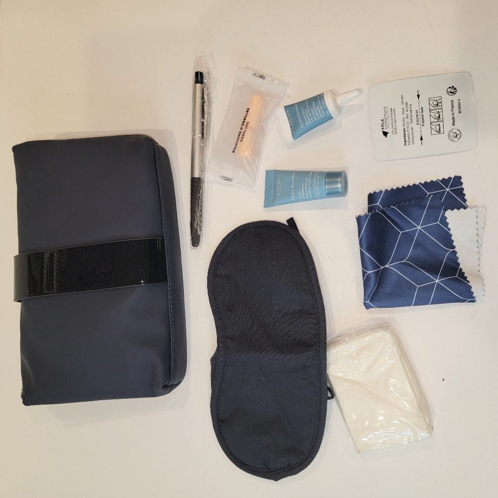 Two Air France Soft Amenities bags, One Blue One Red